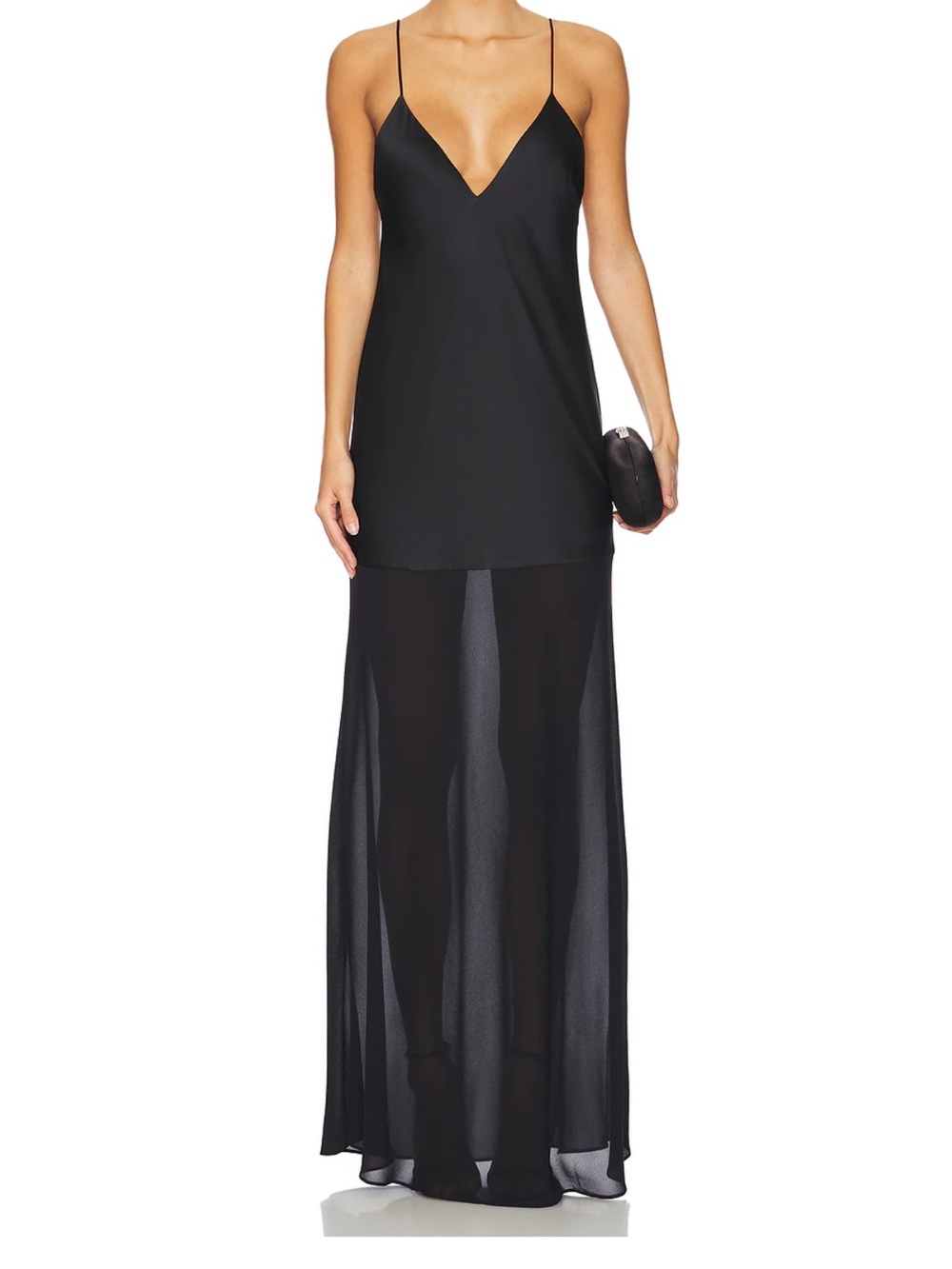 Seroya Vienna Satin Dress with Sheer Skirt (Size S)